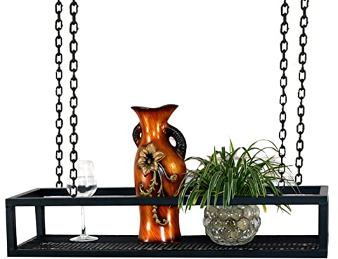 Deckenregal, schwebende Regale – hängende Pflanzgefäße für Zimmerpflanzen, Fenster – hängender Blumentopf für Wand- und Deckenmontage – Pflanzenhalter für Bar, Garten, Balkon, 60/80/100/120/140 cm (S