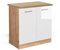 Vicco Spülenunterschrank R-Line, Weiß Hochglanz/Goldkraft Eiche, 80 cm, AP Eiche