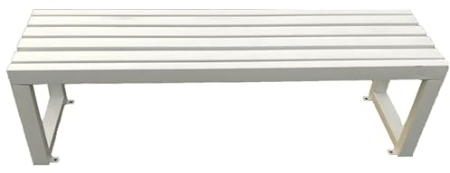 Gartenbank, gartenbank metall, Sitzbank Draußen Wetterfest, Gartenbank Metall ohne lehne, geeignet für Innenhöfe, Sitzbank klassisch für Balkon, Garten, Terrasse(Color:White,Size:100*40*45cm/39*16*18