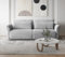 BEAUTY SOFA - Samir Couch, Sofa mit Schlaffunktion - Breite 240cm - Liegefläche 200×146cm - Schlafsofa, Schlafcouch für Wohnzimmer, Schlafsofa mit Bettkasten, Kord Hellgrau (Tilia 86)