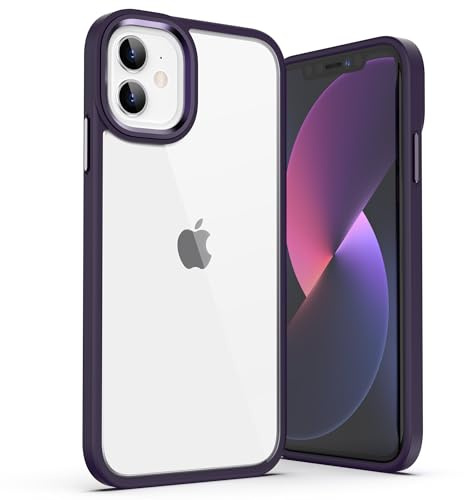 ULAK for iPhone 11 Case Clear, [Anti-Yellow] Heavy Duty Protection Transparent Shockproof Rugged Cover Soft TPU Hard Bumper Safe Grip Protective Light Cover for iPhone 11 6.1 - Dark Purple