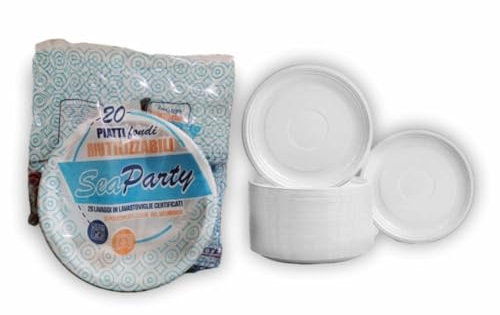 Generico 21cm Piatti FONDI di plastica RIUTILIZZABILI Rigidi | Lavabili 20 Cicli in Lavastoviglie ok microonde (20 PEZZI)