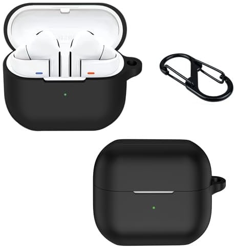 Lemxiee Flexible silicone case for Samsung Galaxy Buds 3 Pro/Buds 3 case,Protective cover for Samsung Galaxy Buds 3 Pro (2024) -Black