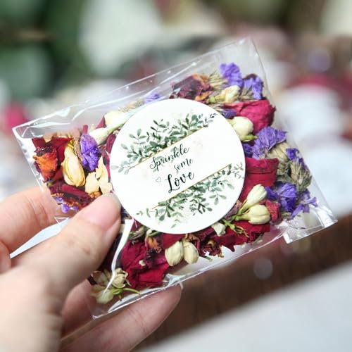 50 Paquets de Confettis Mariage - Petales de Rose Naturels, Biodegradables - Fleurs Séchées pour Mariage
