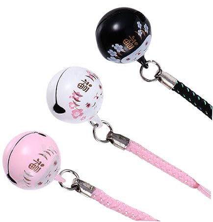 SUPVOX 2 Juegos 6 Piezas Adorno de gato de la suerte monedero de teléfono colgante gato de la fortuna lucky charms accesorios moviles decoracion coche cartera de teléfono campana de cobre
