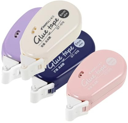 CORHAD 4pcs Glue Tape Roller for Scrapbook Adhesives Glue Tape Refill Double Sided Adhesive for Craft Projects Dot