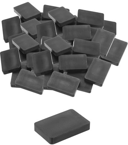 QUARKZMAN 200 Pezzi Spessori in Plastica 60 x 40 x 10 mm Distanziatori Piastrelle Squadrette Angolari Blocco Sottotetto Cunei Mobili Pannelli Plastica, Nero