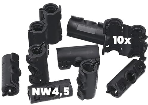 Kalitec 9810045 - Distribuidor para tubo ondulado (forma A NW 4,5, 10 unidades, 3 vías, caja de distribución de 3 vías), color negro