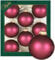 Krebs Glas Lauscha - Weihnachtsdekoration/Christbaumschmuck aus Glas - Unifarbende Kugeln Granatroter Samt - Menge: 8 Stück - Farbe: Granatapfelfarbig matt - Größe: ca. 7 cm