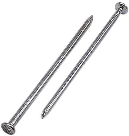 SKIR'CO Chiodi da costruzione zincati da 3,0 x 80 mm, chiodini a filo comune, testa rotonda piatta, chiodi in acciaio per la lavorazione del legno, 25 pezzi