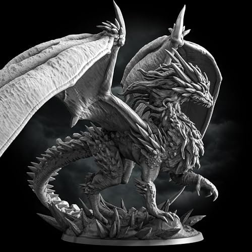 Stormborn - Figurine en résine à peindre, Univers de Stormborg - Frost Dragon (13 + 1 base) - 372.61 x 173.25 x 177.78 mm + socle 113.66 x 128.69 x 29.22 mm - Peinture - Adulte - Non pliable
