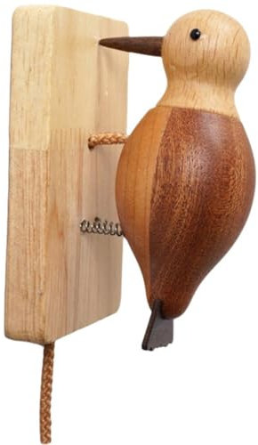 Vobumix Wooden Bird Doorbell Cute Woodpecker Doorbell Homestay Door Knocker Bell Chime for Bedroom Doors Shop Doors Home Entrances