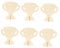Kisangel 2 Sätze Weiße Embryo-trophäe Aus Holz Trophäe Bastelset Basteln Für Holzspielsachen Trophäe Für Kreatives Handwerk DIY-Handwerk-trophäe 6 Stück * 2