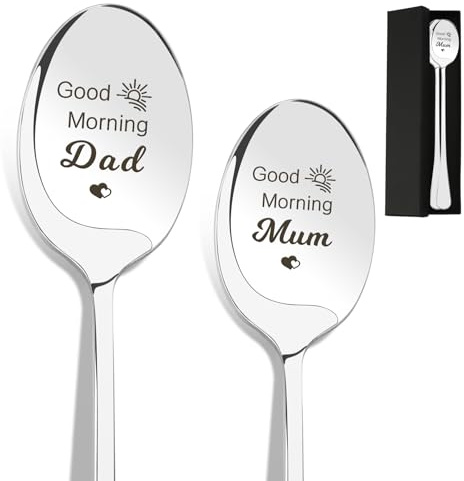 Mothers Day Christmas Gifts for Mum Mother Mummy Mums Dad Fathers Day Birthday Gifts Ideas for Daddy Dads from Daughter Son Spoon Valentines Thanksgiving Easter Parents Presents Coffee Tea Lovers