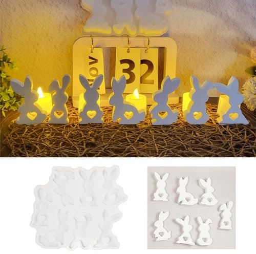 Silikonformen Gießformen Ostern, DIY Hasen Silikonform Ostern, Gießformen Silikon Ostern, Gießformen Silikon Frühling, Silikonform Frühling, Gießform Frühling, für DIY Osterdeko Handwerk (G)