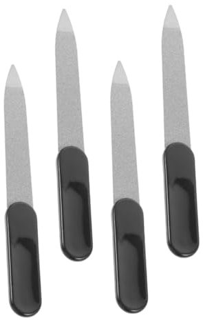 Ipetboom Lima De Uñas De Acero Inoxidable Para Hombre Y Mujer, Herramienta De Belleza Para Manicura Y Pedicura En El Hogar, 4 Uds.