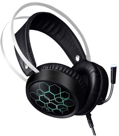 DOITOOL Auriculares para Computadora con Micrófono Estéreo para De Audio Superior Luz RGB