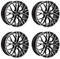 4x Carmani Felgen 20 Ludwig 6.5x16 ET38 5x100 black polish kompatibel mit Toyota Avensis Celica Prius Urban Cruiser Verso-S Yaris