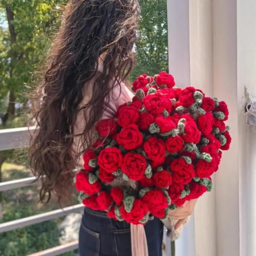 Gehäkelte Decke Blumen,Flower Bouquet Blanket,Gehäkelte Blumen Decken für Sofa,Rose Bouquet Kuscheldecke Kinderdecke Häkelblumen Künstliche Outdoor Tischdecke,Häkelblumenstrauß für Muttertag