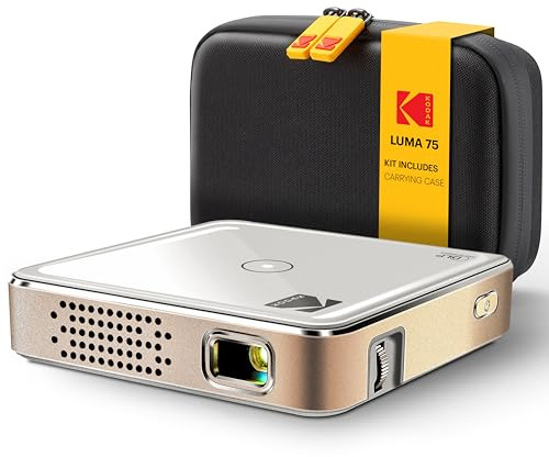 KODAK Pocket Mini Projector - Ultra Small, White - 1080p HD DLP & 30 ANSI Lumens - 100-Inch Display for Movie Projector - HDMI/USB/MicroSD Inputs for Pico Display