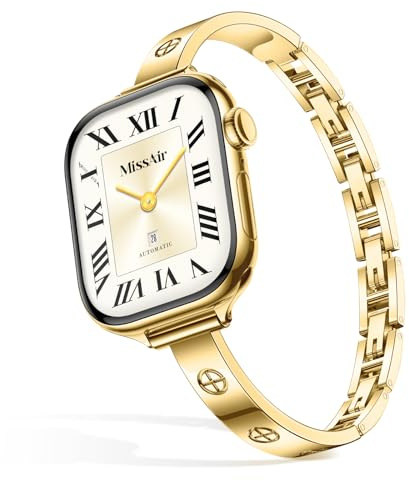 Missair Kompatibel mit Apple Watch Armband 42mm 41mm 40mm 38mm 46mm 45mm 44mm, 316L Edelstahl Damenarmband, Luxus Stil Ersatzarmband für iWatch Series 11 10 9 8 7 6 5 4 3 SE