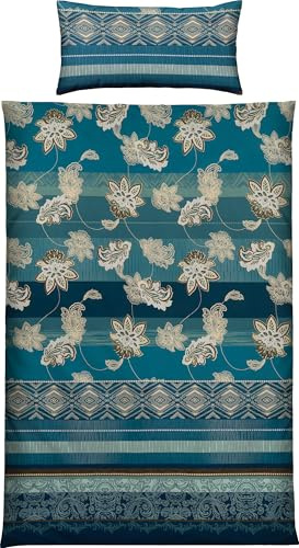 Erwin Müller Bettwäsche Mako-Satin blau Größe 1x 135x220 cm + 1x 40x80 cm
