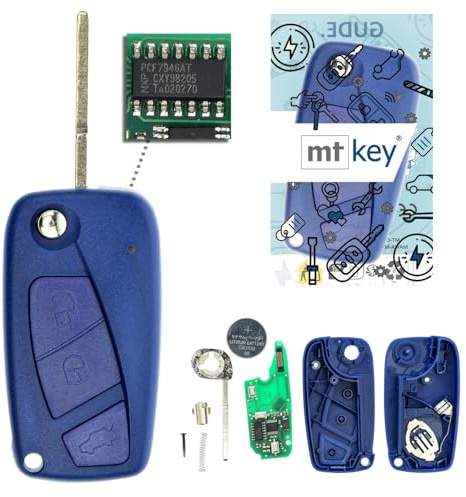MT-KEY Funk Schlüssel 434MHZ kompatibel mit Citroen Nemo FIAT 500 Bravo Doblo II Ducato III Fiorino Qubo Grande Punto Panda Evo Stilo Opel IV Peugeot