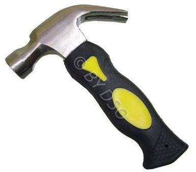 Toolzone 10Oz Stubby Mini Small Magnetic Claw Hammer Softgrip - 10oz