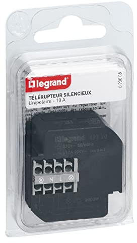 LEGRAND | Télérupteur Unipolaire 10A 230V, Silencieux À Encastrer, Compatible Avec Lampes Fluocompactes Et Ballasts Électroniques, Bornes Automatiques Pour Raccordement Facile