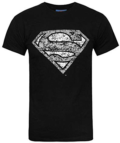 Superman Distressed Silver Logo Men's T-Shirt
