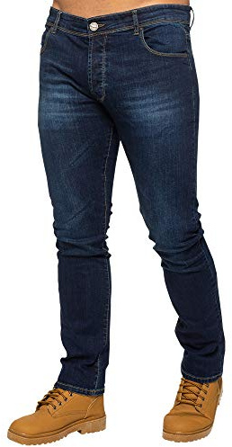ENZO Mens Skinny Slim Fit Stretch Denim Retro Jeans Pants Trousers