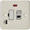 Knightsbridge FP6300FPC FPAV6300FPAVC Flat Plate 13A Switched Fused Spur Unit with Neon and Flex Outlet-Polished Chrome, 230 V