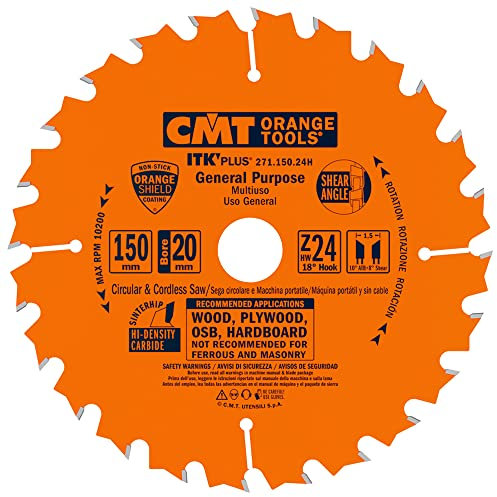 CMT 271.150.24H Lama Circolare Itk-Plus per Taglio Lungo e Traverso Vena, Arancio