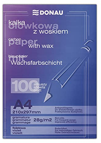 DONAU 1923100PL-23 Blaupapier/Durchschreibepapier mit Wachsfarbschicht, A4, 100 Blätter, violett