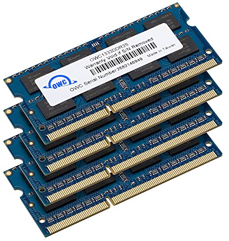 OWC - 32GB Memory Upgrade Kit - 4 x 8GB PC10600 DDR3 1333MHz SO-DIMMs für 2011 MacBook Pro, Mid 2010/2011 21,5 & 27 iMac Modelle, 2011 Mac Mini