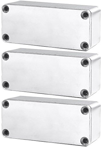 Mintice 3 Stück Pro 1590A Stil 92x38x31mm Aluminium Metall Stomp Box Gehäusegehäuse Gitarreneffektpedal