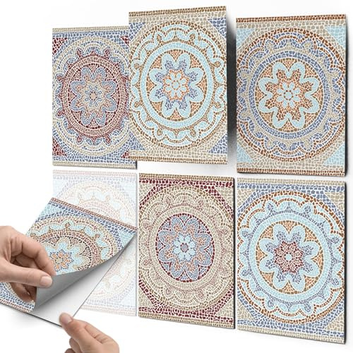 CREATISTO Mosaik-Fliesen Fliesenaufkleber Fliesenfolie - Stylische Sticker Aufkleber für Fliesen I Klebefliesen Deko Folie für Küche u. Bad/Badezimmer (15x20 cm I 30 -Teilig)