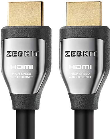 Zeskit Cinema Plus High Speed with Ethernet 22.28Gbps HDMI 2.0b Cable, 4K 60Hz HDR ARC 4:4:4 HDCP 2.2 (1.5ft, No Braided 2-Pack)