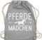 Turnbeutel Rucksack - Taschen - Pferde Mädchen - Pferdemädchen - Unisize - Hellgrau - pferdetaschen stalltasche pferd pferdeliebhaber fjordis stoffrucksack reiterzubehör pferdebeutel reiten