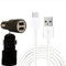 DOT. In Car Charger Dual USB Port LED 12-24V 3.1A Max With 1m Micro USB Charging Cable For Imo Q2- Black Car Charger Plus 1m Charging Lead