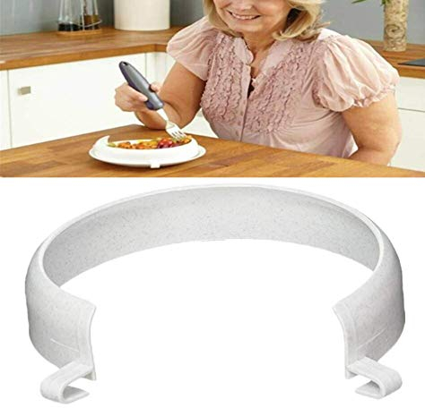 Plate Food Guard for Parkinson Patient, Clip-On Spill Prevention Scooping Food Dining Aid Assistant, Eating Easier for Disabled, Elderly, Handicapped and Stroke