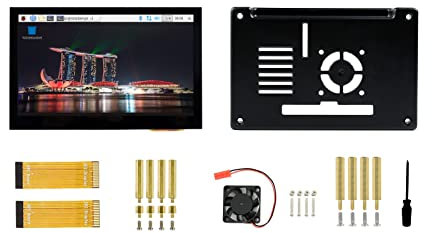 4.3inch DSI LCD with Case Capacitive Touch Display IPS Screen 800×480 Resolution Wide Angle Monitor for Raspberry Pi 4B, Supports Ubuntu/Kali / WIN10 IoT