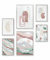 Heimlich® Premium Poster Set mit Bilderrahmen Aluminium Silber | 2 x DIN A3 & 4 x DIN A4 - ca. 30x42 & 21x30 | Stilvolle Poster Collagen mit passenden Bilder als Wanddeko » Abstract Watercolor III «