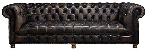 JVmoebel Klassische Chesterfield Couch Schwarz Englische Wohnzimmer Couchen Sofas Polster