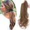 Ponytail Extension Pferdeschwanz Zopf mit Klammer Haarteil Haarverlängerung Hair Piece Haar Hitzebeständig (Glatt+Gewellt) wie Echthaar 18(45cm) Hellbraun & Aschblond
