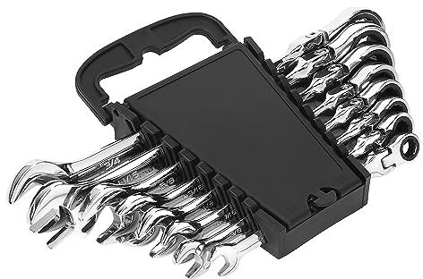 Marca Amazon - Denali Juego de 11 llaves acodadas con soporte de almacenamiento (6-32 mm)