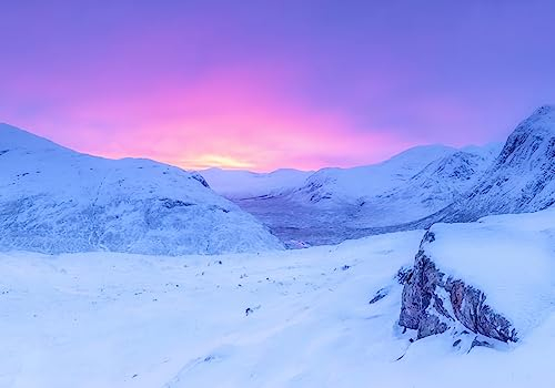 Fototapete 3D Effekt Vliestapete Tapeten Sonnenaufgang Schnee Berg Naturlandschaft Fototapete Wandtapete Wallpaper Wandbilder 150x105cm