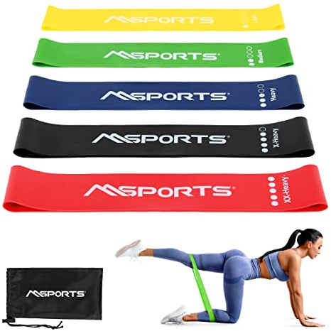 Resistance Bands Premium mit Tragetasche 5er Set - Leicht | Medium | Stark | Extra Stark - Fitnessband Trainingsband Gymnastikband