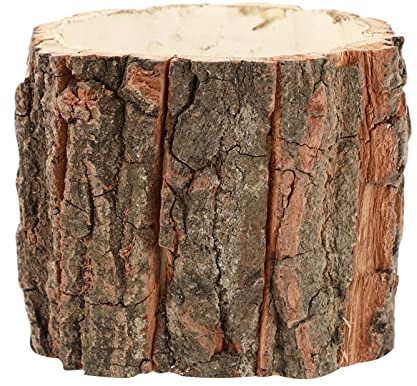 DOITOOL Rustic Flower Container Bark Design Planter Durable Floral Storage Pot for Party Decoration