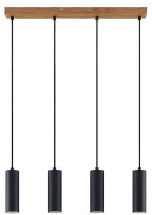 Lindby Pendelleuchte Maniva (Modern) aus Holz (4 flammig, GU10) - Deckenlampe Esstischlampe Hängelampe Hängeleuchte Wohnzimmerleuchte